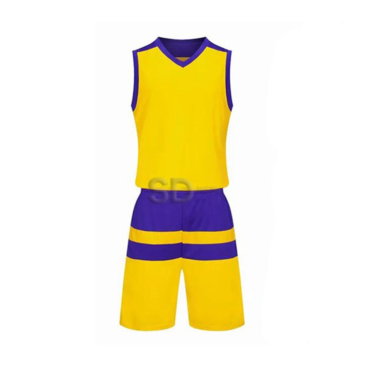 SDFIT - Uniforme de Basketball Unisex Mod 84980 (Amarillo / Morado) Talla L…