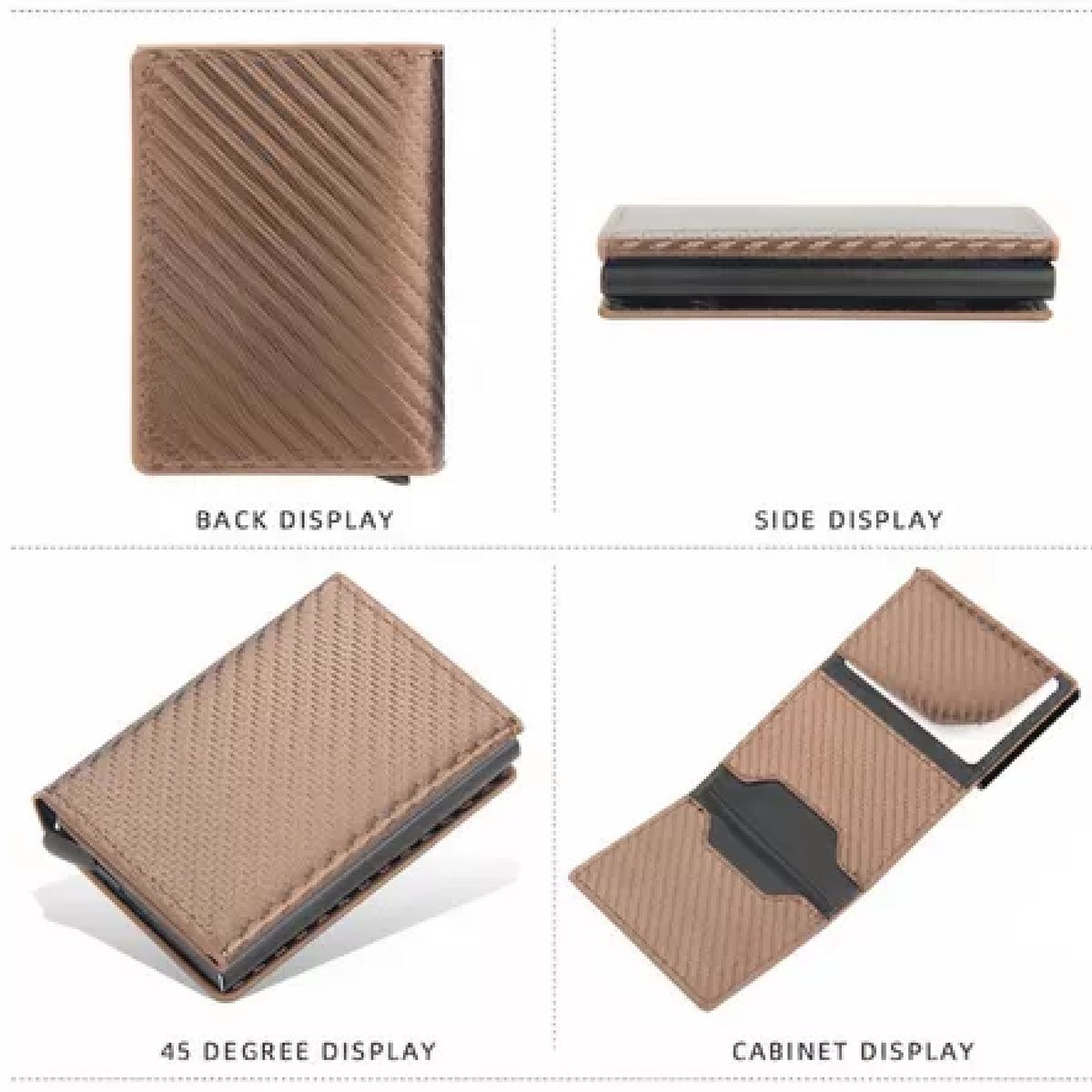 GENERICO - Tarjetero Billetera Minimalista Hombre Mujer Rfid Cuero Pu