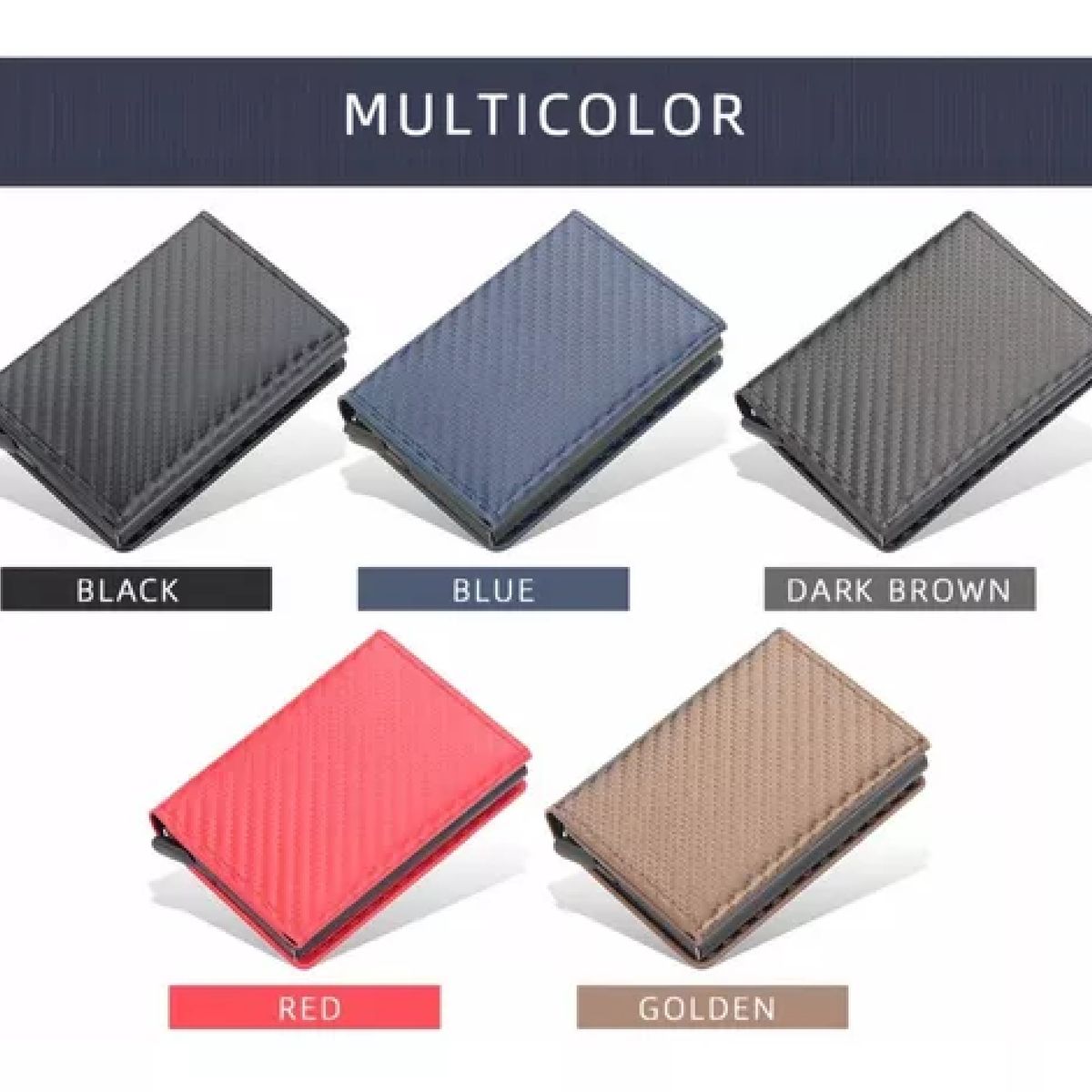GENERICO - Tarjetero Billetera Minimalista Hombre Mujer Rfid Cuero Pu