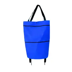 GENERICO - Bolsa Plegable Con Ruedas Color Azul