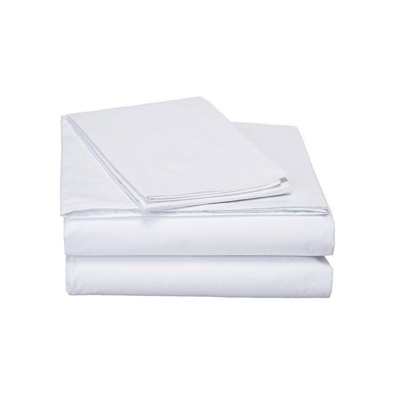 REHUCE - Juego Sábana 2 Plazas - 300 Hilos 100% Algodón - Blanco