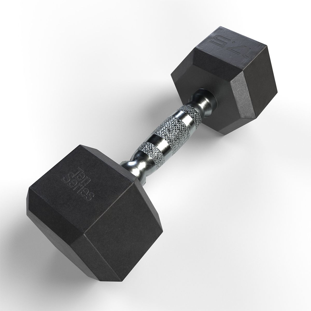 TEN SERIES - Mancuerna Hexagonal Recubierta En Caucho 17.5 Kg