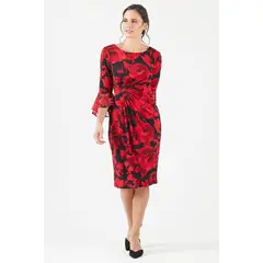 PRIVILEGE - Vestido rojo estampado