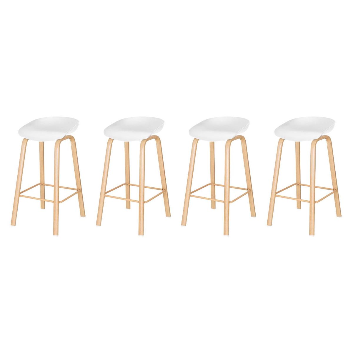 GLOBAL LATIN GROUP - Pack 4 Silla Piso Bar Alto - Blanco