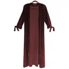 MARIA PASKARO - Tapado Kimono Largo Verona Burdeo Oscuro Terciopelo
