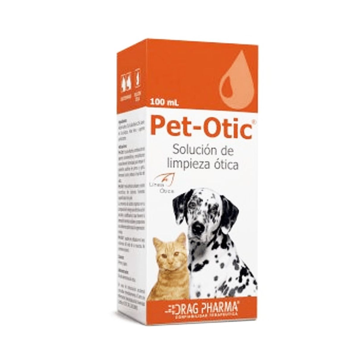 DRAG PHARMA - Pet Otic Limpiador Otico 100 ml para Perros y Gatos