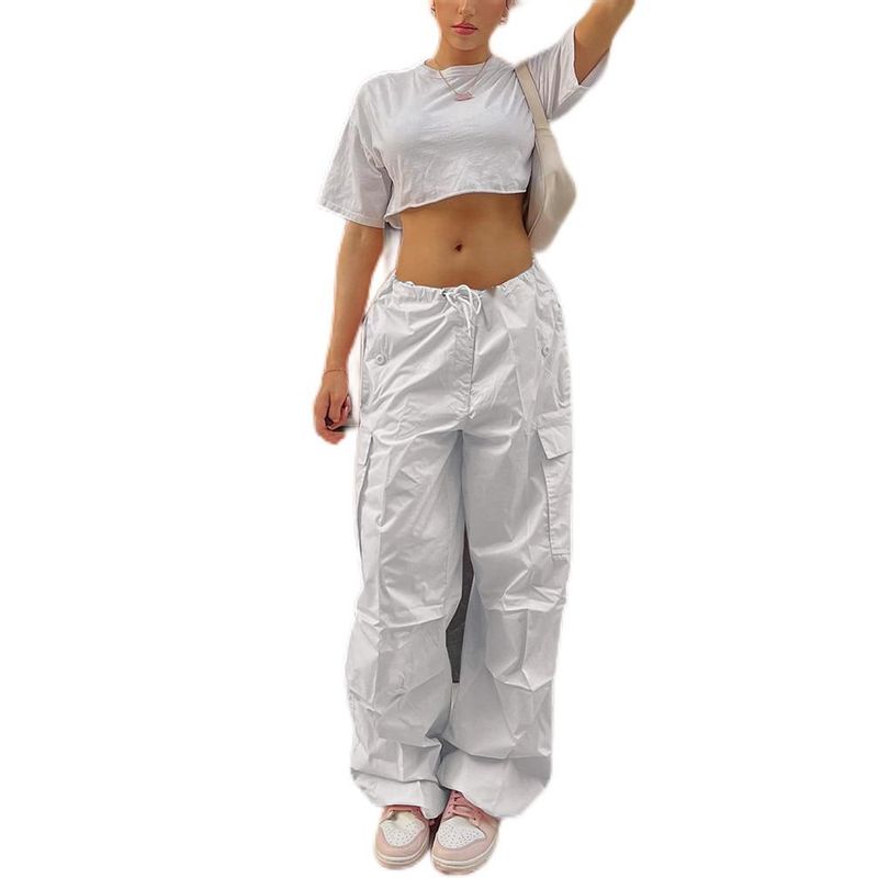 BONVERANO - Pantalón Cargo para Mujer gabardina Blanco.