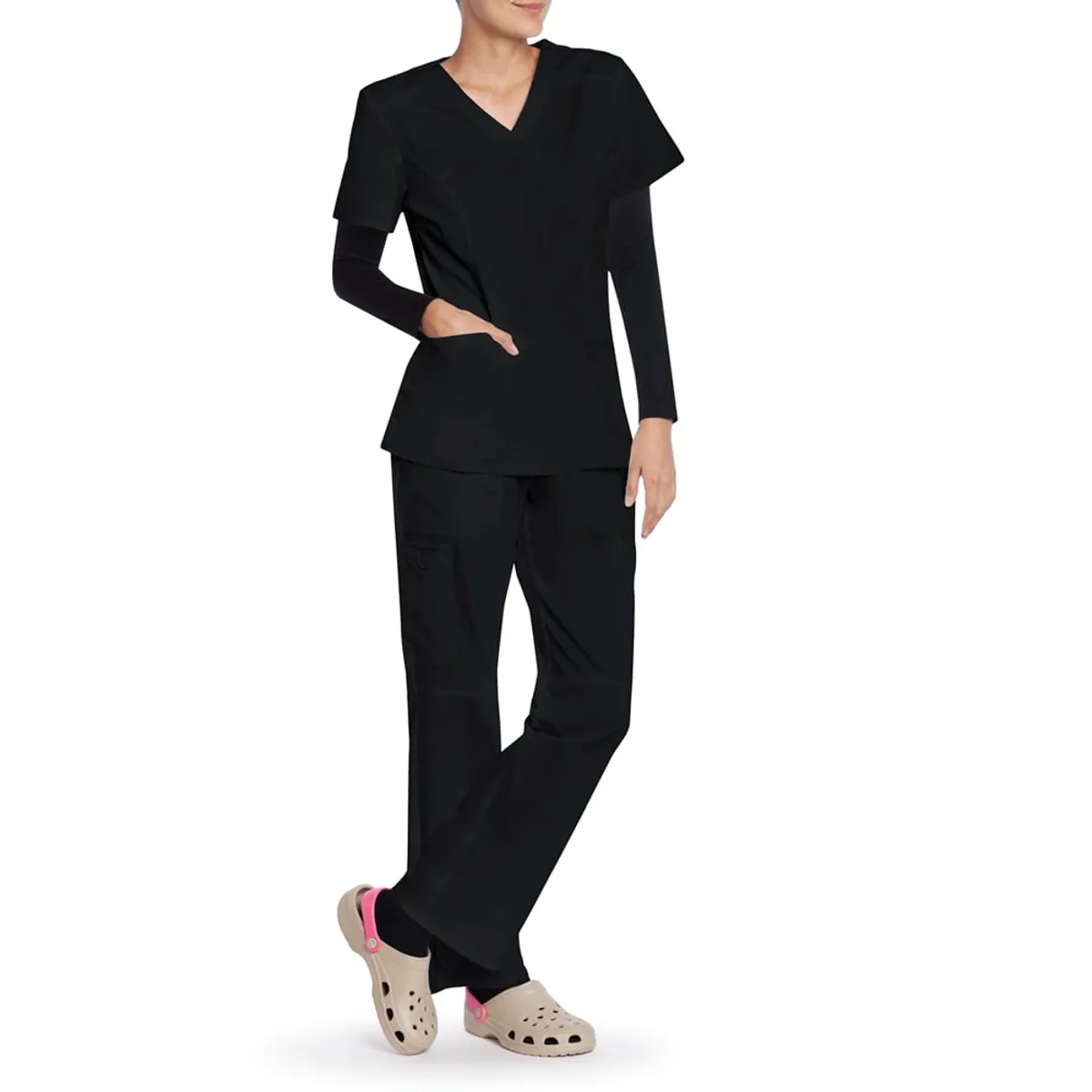 MONARCH - Polera Esencial Uniformes Salud Negro Monarch