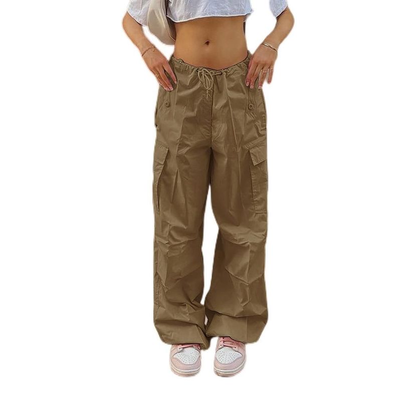 BONVERANO - Pantalón Cargo para Mujer gabardina Marrón.