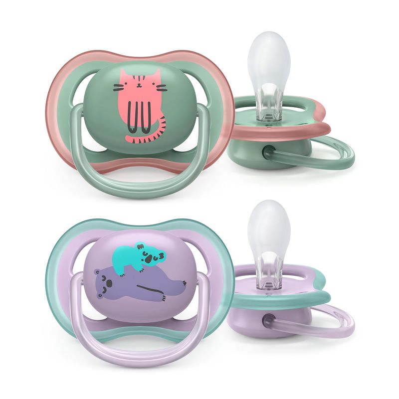 AVENT - Chupete Avent Ultra Air 6-18 GatoKoala deco x2 SCF08518