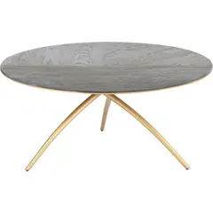 MEYA MUEBLES - Mesa de Centro Parda madera y acero 37x80