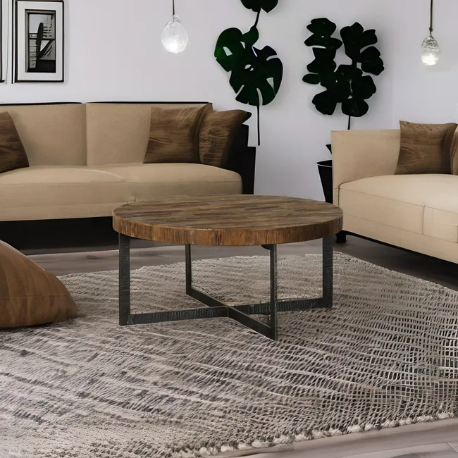 MEYA MUEBLES - Mesa de Centro Hohot madera de olmo 42x90