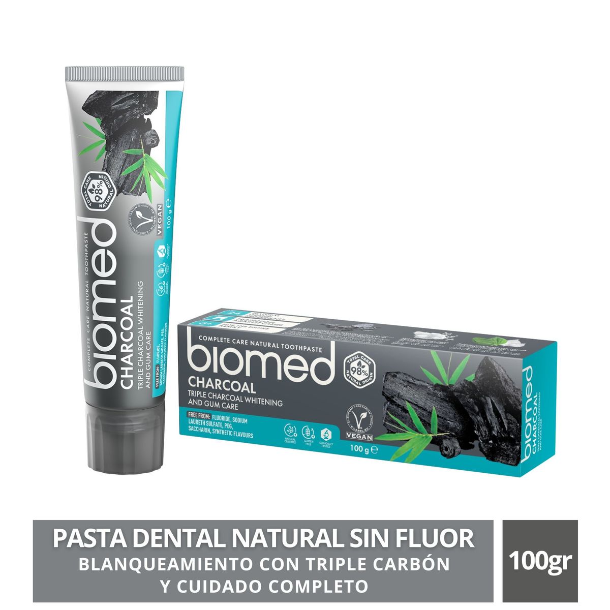 SPLAT - Pasta Dental Natural Blanqueadora Biomed Charcoal sin Fluor 100Gr
