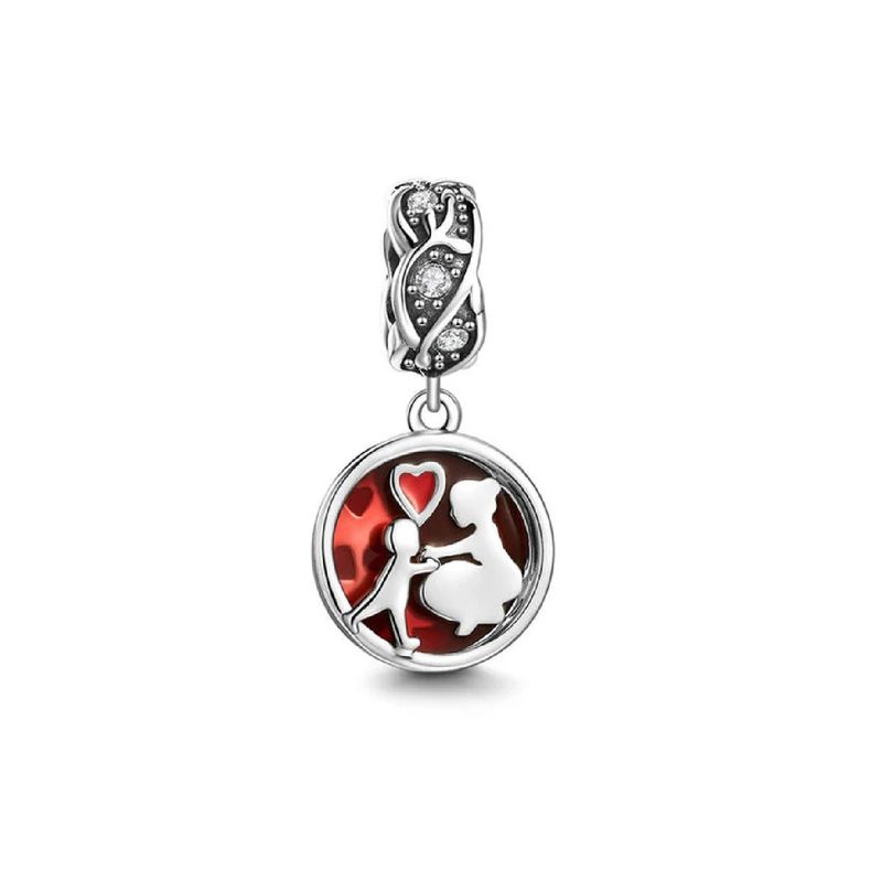 SILVER HEART - Charm Madre e Hijo en Plata Fina 925 SILVER HEART