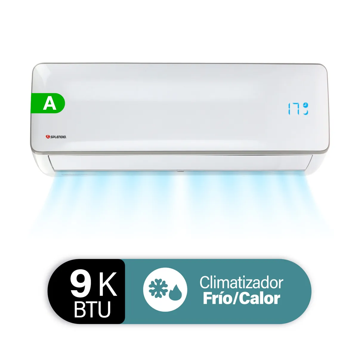SPLENDID - Aire Acondicionado Split 9000 Btu On/off Frío/Calor