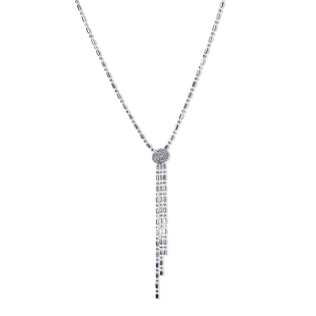 COGGIOLA - Collar Cadena Punto Coma y Colgante Disco Satinado Plata Fina 925