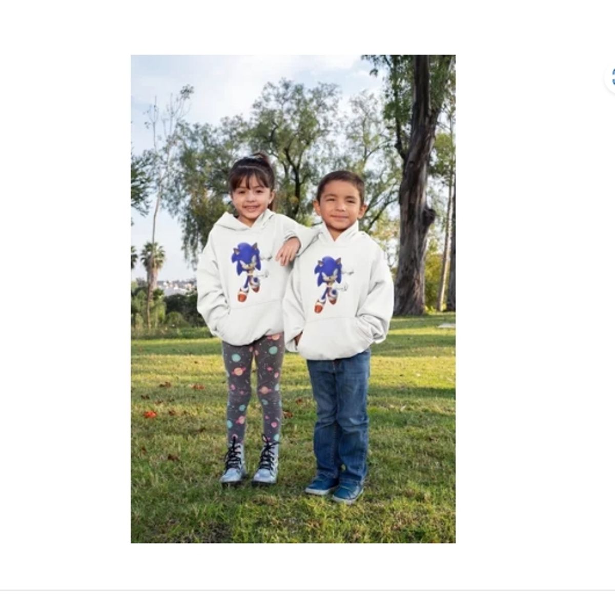 GENERICO - Poleron Niños Sonic De Algodon Estampado Invierno Unisex
