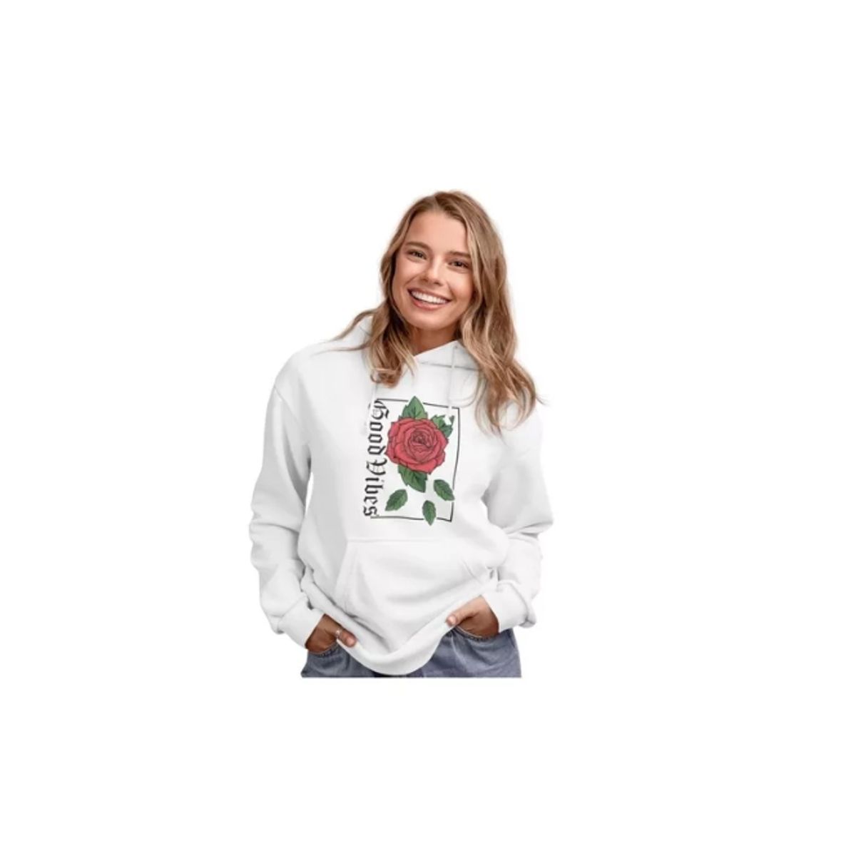 GENERICO - Polerón Dama Rosas Flor Energia Alegre Estampado