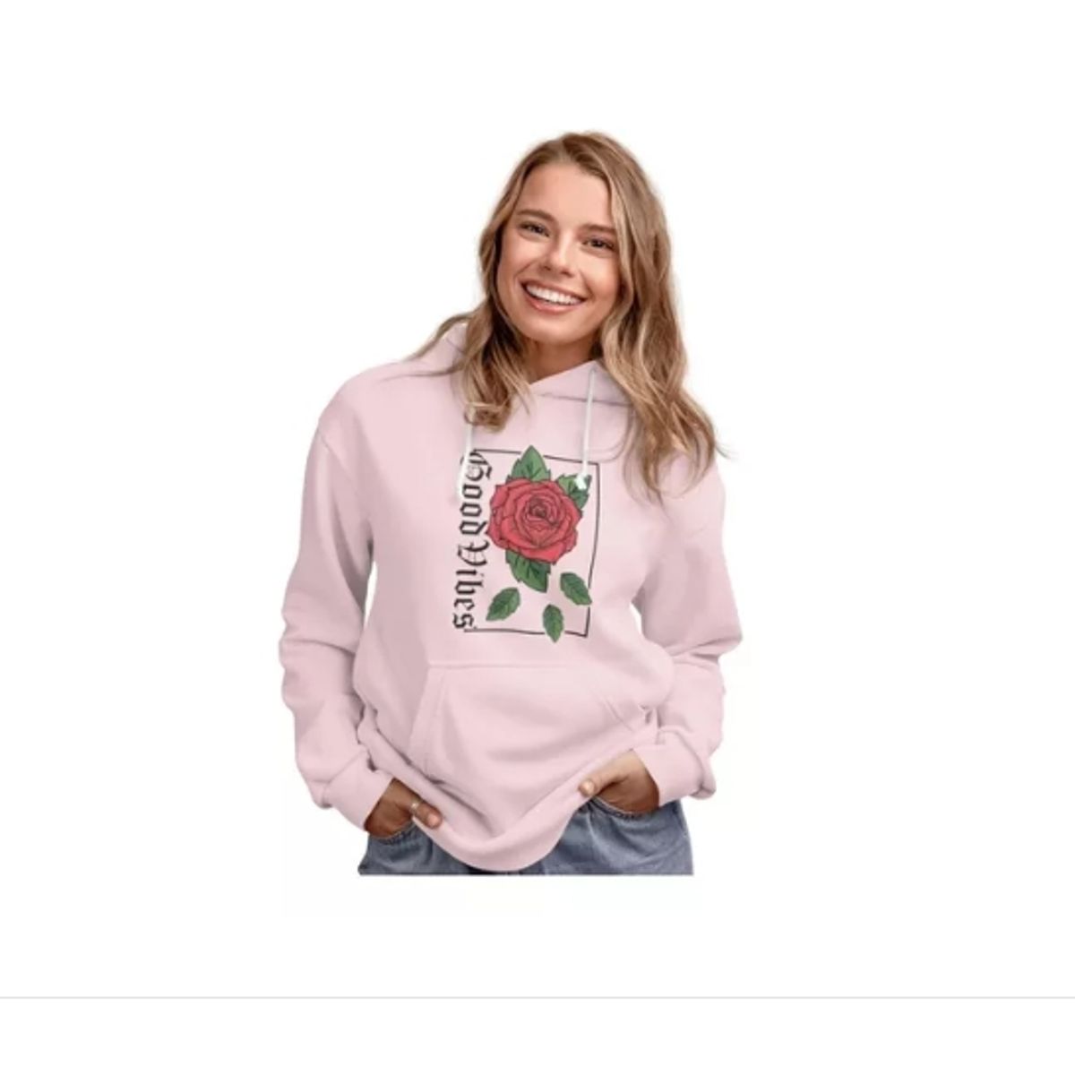 GENERICO - Polerón Dama Rosas Flor Energia Alegre Estampado