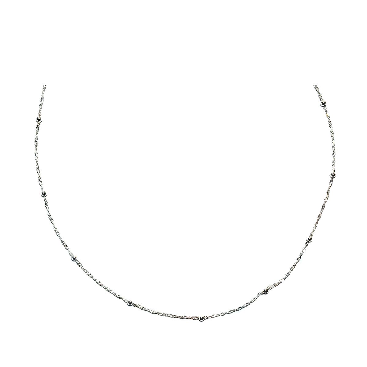 COGGIOLA - Collar Bolitas Cadena Turbillón 50cm Plata Fina 925