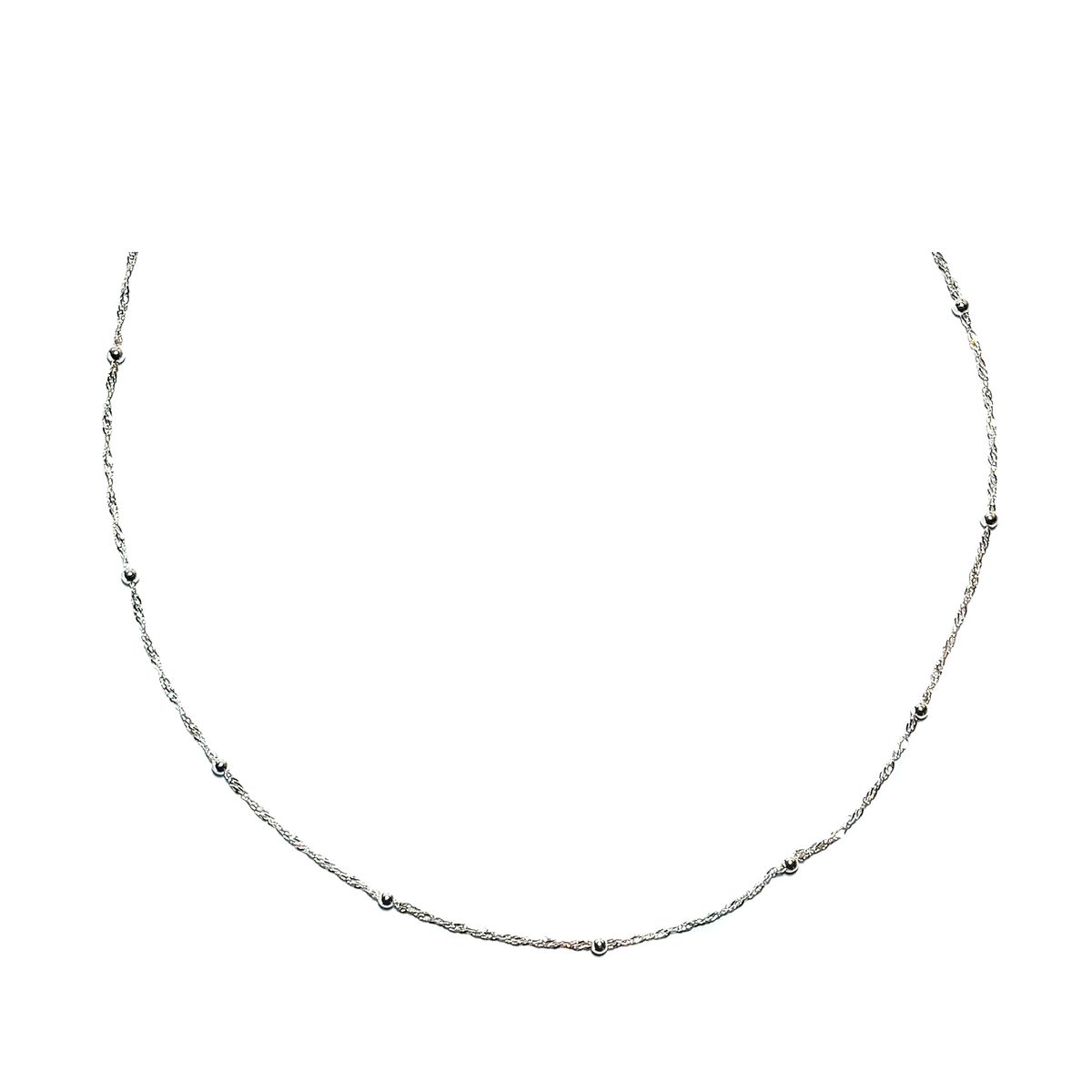COGGIOLA - Collar Bolitas Cadena Turbillón 50cm Plata Fina 925