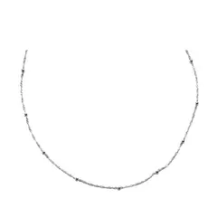 ANDREA COGGIOLA JOYAS - Collar Bolitas Cadena Turbillón 50cm Plata Fina 925