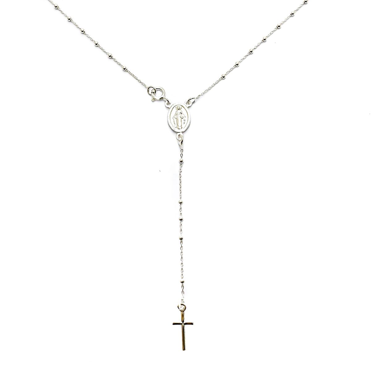 COGGIOLA - Collar Rosario Cadena Eslabón 50cm Plata Fina 925