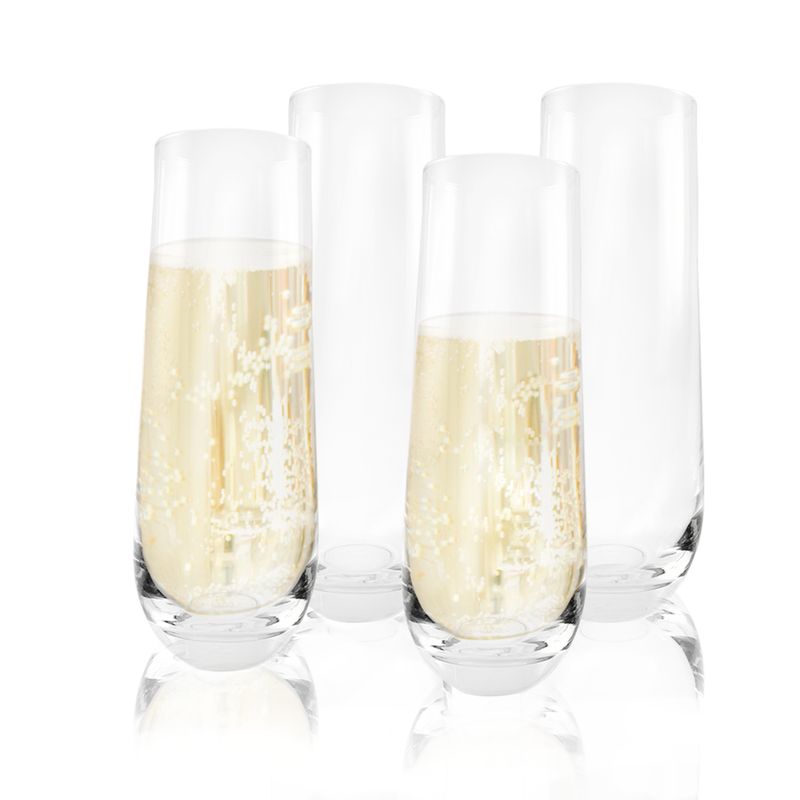 HOMEWELL - Set Vasos de Champaña Vidrio 295ml (4u) HOMEWELL