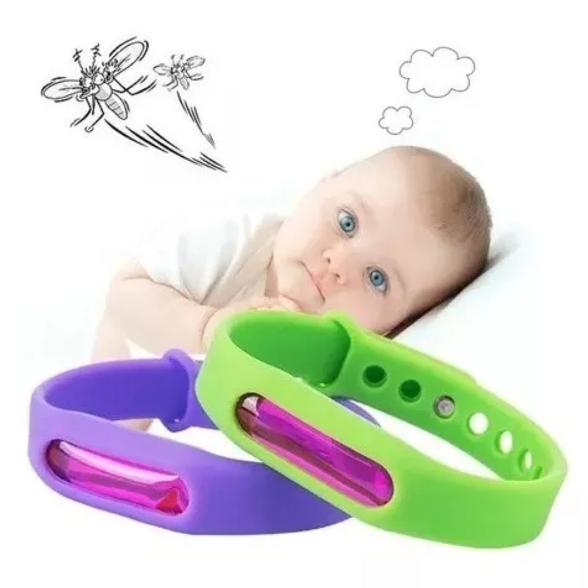 OEM - PULSERA REPELENTE DE MOSQUITOS GIGIBALL - MORADO