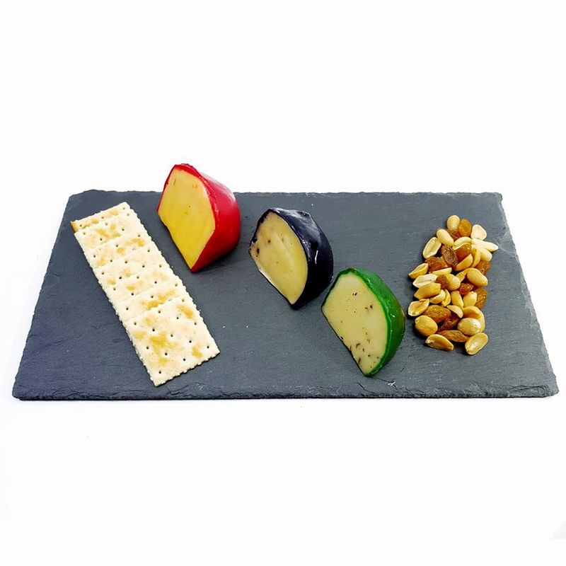 HOMEWELL - Tabla Cocktail Rectangular Piedra Pizarra 30x15cm HOMEWELL