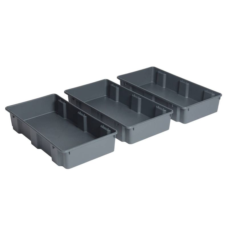 AUTORODEC - Pack de 3 cajas de 32 lts color grafito