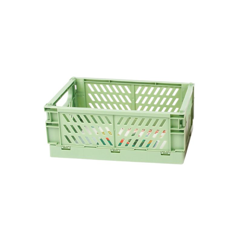HOMEWELL - Caja organizadora plegable verde 25.3x16.5x10cm