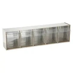 AUTORODEC - Organizador de 5 cajas transparentes 60x13x16 cm