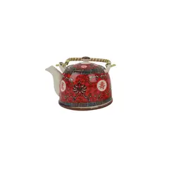 HOMEWELL - Tetera cerámica con infusor filtro roja 900ml