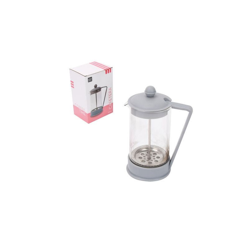 HOMEWELL - Cafetera Francesa Prensa Vidrio Gris 600ml HOMEWELL
