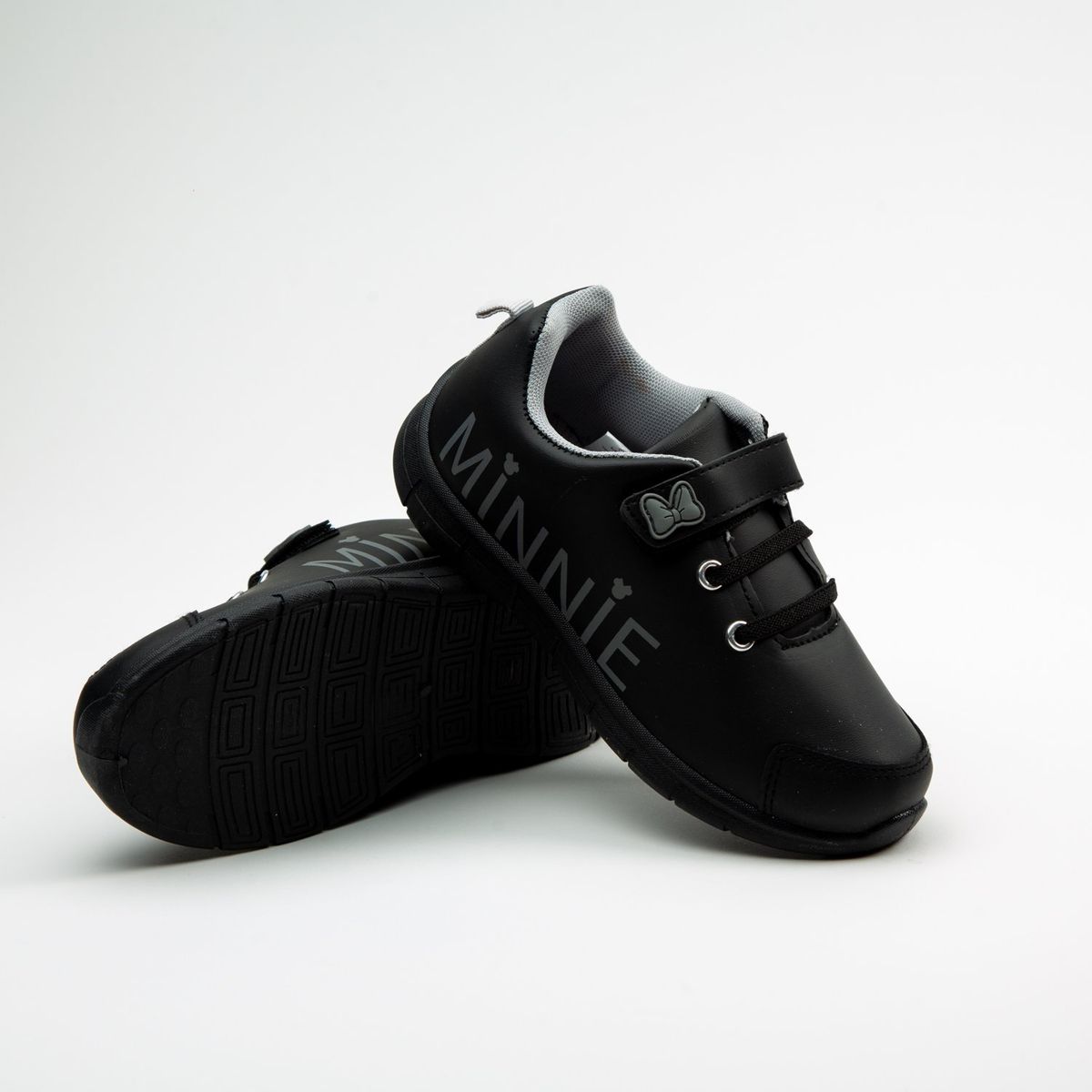 DISNEY - Zapatilla Escolar Niña Nombre Negro Minnie Disney