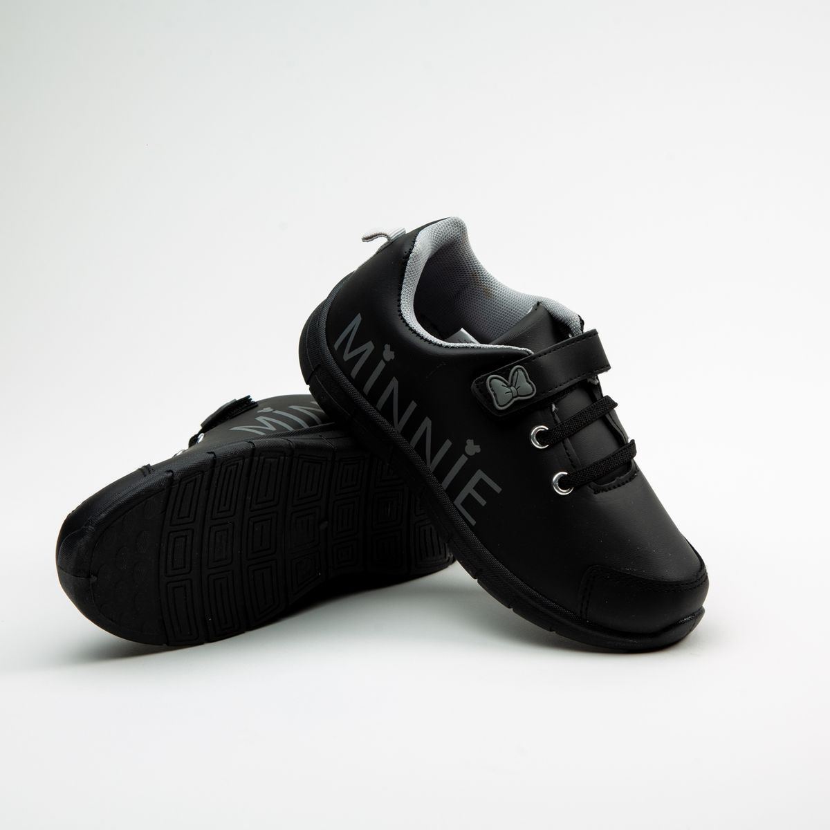 DISNEY - Zapatilla Escolar Niña Nombre Negro Minnie Disney