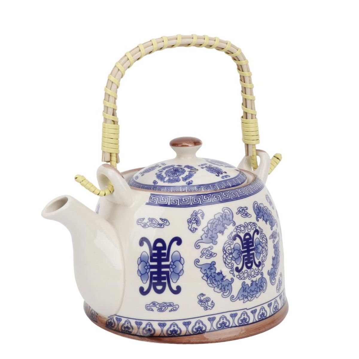 HOMEWELL - Tetera de loza diseño oriental mariposas 600ml