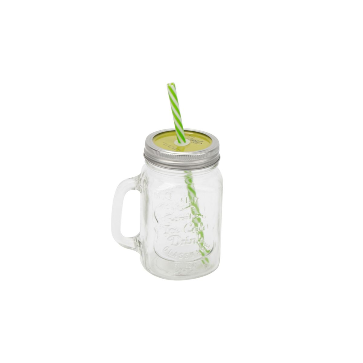 HOMEWELL - Frasco vaso vidrio tapa verde 13.2x7.8cm