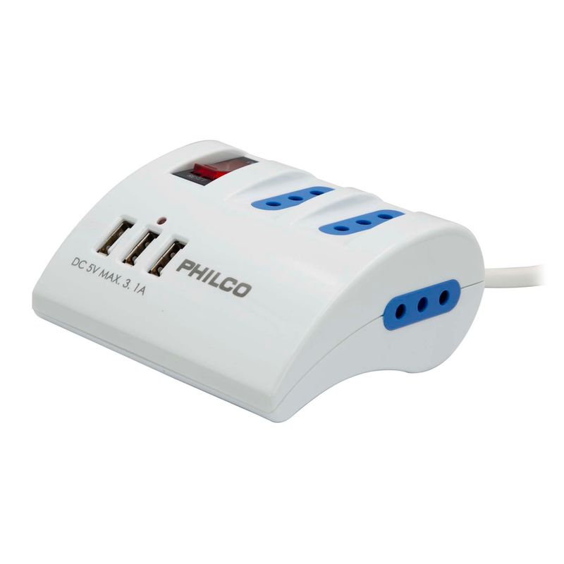 PHILCO - Extension Usb 3 Pos 2043b Philco - Blanco