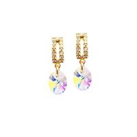 Aros Praga Gold Baño Oro 24k creado cristales de Swarovski® Aurora Boreal