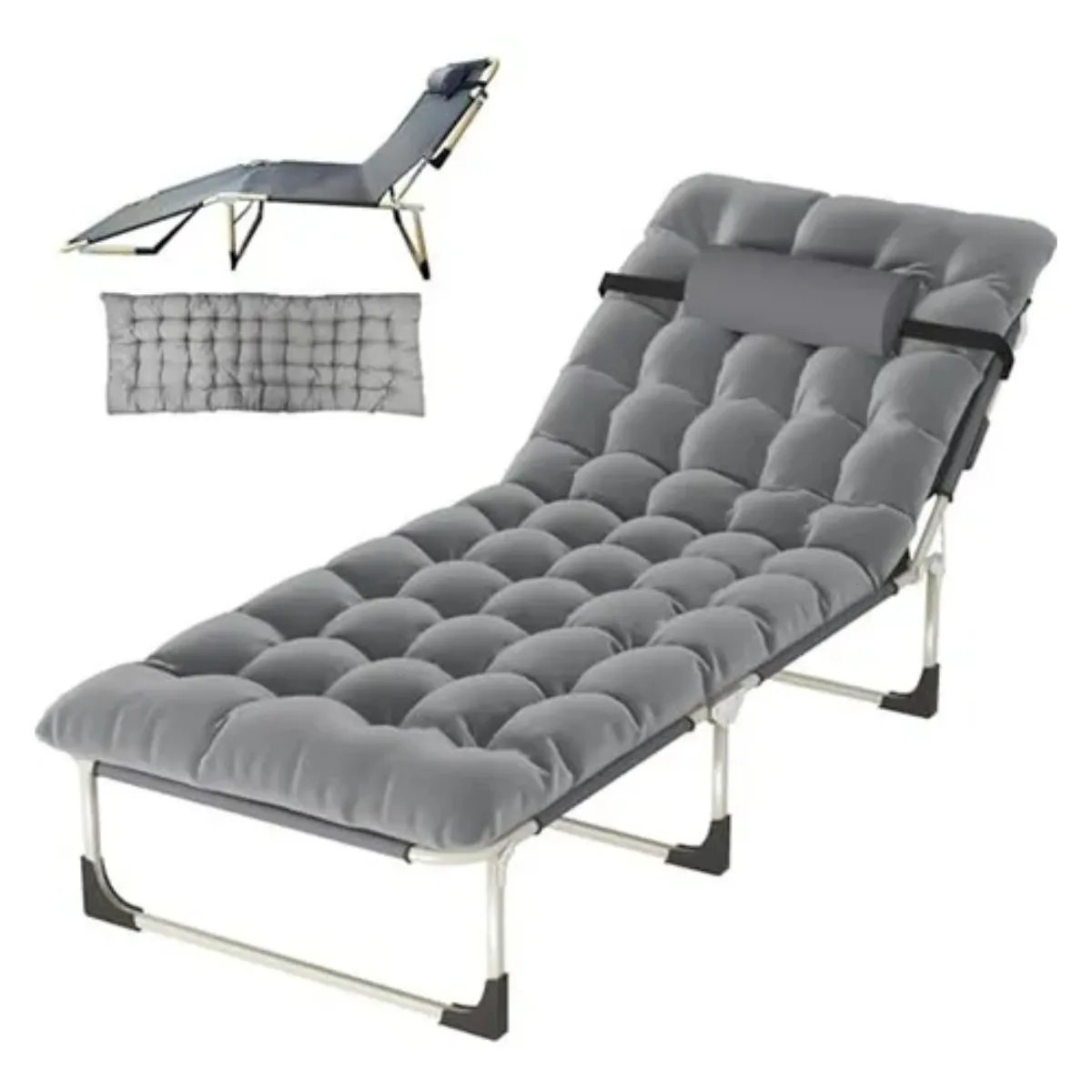 CRUSEC - Silla Reposera Tumbona Acolchada Aire Libre Plegable Jardín