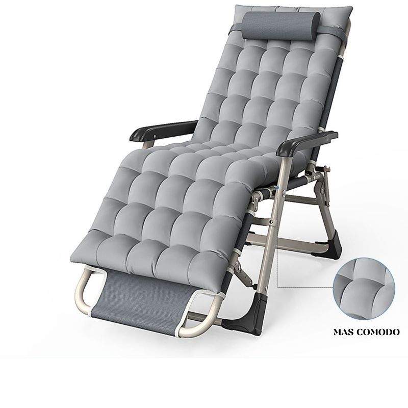 CRUSEC - Silla Reposera Tumbona Acolchada Aire Libre Plegable Jardín