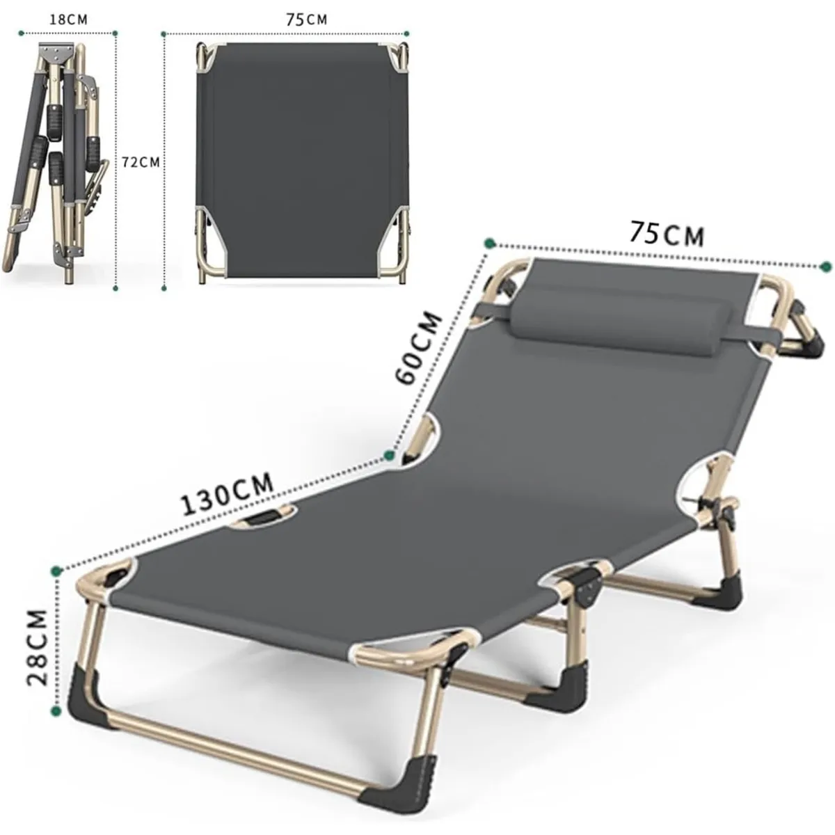CRUSEC - Silla Reposera Tumbona Acolchada Aire Libre Plegable Jardín