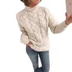 BLWOENS - Suéter casual para mujeres - Khaki