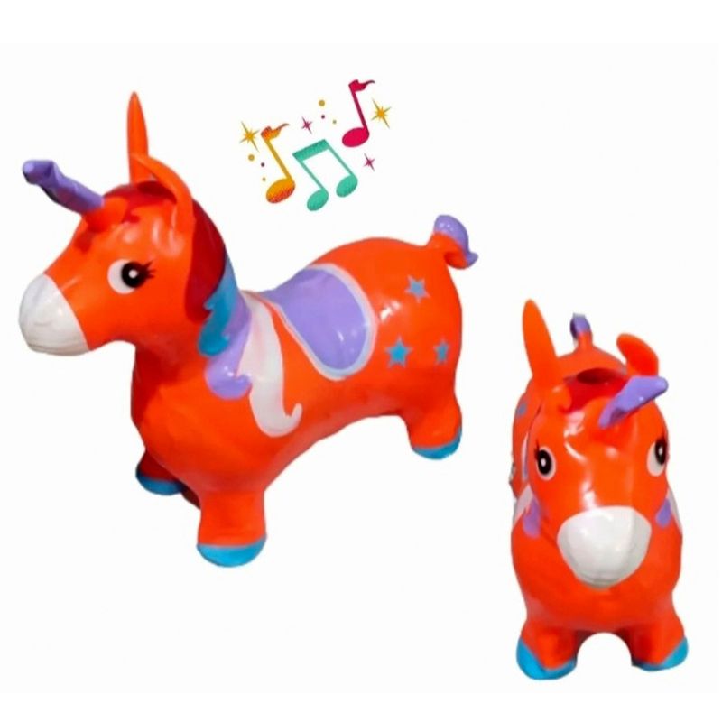 GENERICO - Pony unicornio Saltarín Luz Y Sonidos Niños Didáctico naranja