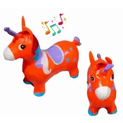 GENERICO - Pony unicornio Saltarín Luz Y Sonidos Niños Didáctico naranja