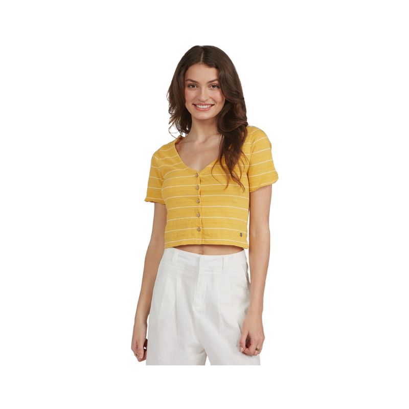 ROXY - Polera Roxy Uncomplicated Mind Mujer Ochre Beachy Yarn