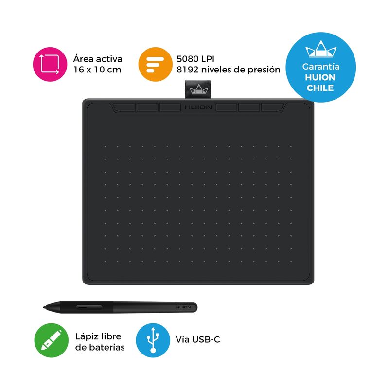 HUION - Tableta Grafica Huion Inspiroy RTS-300 Negro