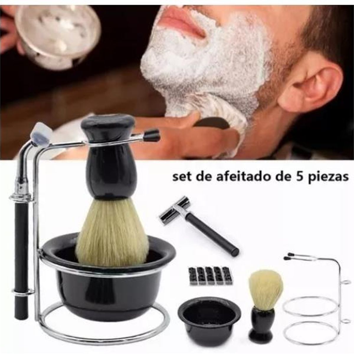 KUANGYE - Barbería - Set De Barba Hisopo Navaja Navajin Para Afeitar